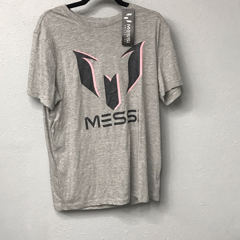 Messi Gray Short Sleeve T-Shirt for Men